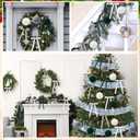 Syhood 46 Pcs Velvet Christmas Ornaments - 15 Pcs 3.15" Large Christmas Balls, 30 Flocked Bows, 1 Velvet Ribbon, Xmas Tree Hanging Decorations for Vintage Xmas Holiday Decor(Emerald/Grey/White)