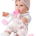 12'' Baby Doll and Clothes Accessories Playset with Feeding Bottle Pacifier First Baby Dolls for Toddlers 36 Months and Up