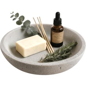 Decorative Bowl,Travertine Bowl Modern Key Bowls for Entryway Table, Pedestal Bowls for Dining Table Center,Living Room, Kitchen Decor Modern Home Decor Marble Bowl (7.8 Inch) (grizzly)