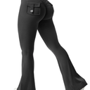 YEOREO CoreFlex Flare Leggings with Pockets for Women Scrunch Workout Leggings Butt Lifting Gym Yoga Pants, S