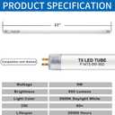 22 Inch F14T5/850 LED Replacement Bulbs, 5000K Daylight White, T5 LED 9 Watts Replace Fluorescent Bulb with LED, Replacement Tube for Counter and Cabinet Fixture, 4 Pack