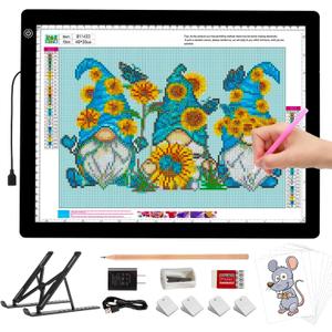 A3 LED Light Box for Tracing, elice Artist Drawing Lightbox Light Table Light Pad Light Copy Board, Up to 8000 Lux Super Bright Lightpad for Cricut Weeding Vinyl, Diamond Painting, Sketching (Black)