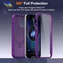 Compatible with iPhone 13 Pro Case with Magnetic Ring Stand [Compatible with Mag-Safe] [Built-in Screen Protector] Military-Grade Drop Protection Matte Translucent Phone Case, Dark Purple