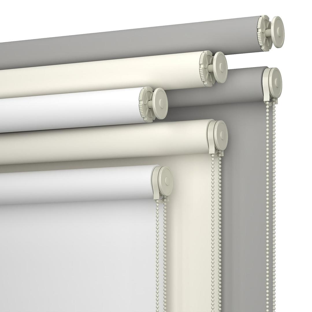No Drill Blackout Roller Shade 26.5" W x 75" H, Grey