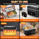 Heated Lunch Box,Electric Lunch Box, Lunch Box Battery Powered, Pro 24000mah,5.5 Cups Portable Food Heater-3D-5 Side Heating-Intelligent Temperature Control,Suitable For Trucks,Offices(Black/White)