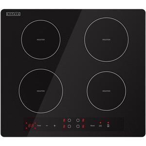 Empava 24 Inch Electric Induction Cooktop, 4 Burner Built-In Smooth Glass Stove Top with Power Boost, Touch Control, Timer, Child Lock, Residual Heat Indicator, Hardwired