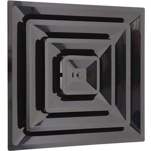 2'x2' Lay-In Return Grille with Egg Crate Filter Grid (1 Pack, Black)