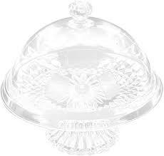 Cake Stand with Dome: Raised Footed Cake Cupcake Stand Round Clear Cloche Dome Cover Cake Display Cover Cake Glass Cake Pan Cover Food Plate Cupcake Display Holder