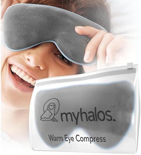 MyHalos® Eye Mask for Dry Eyes - Steam Warm Compress for Eyes - Remove Styes, Chalazion Therapy Warming and Heating Pad Hot Compress - Moist Heat Mask for Blepharitis & MGD gray