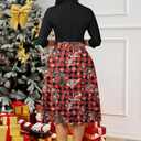 Nmoder Casual Dresses for Women Semi Formal Fit and Flare 3/4 Sleeve A-line Church Work Dress with Pockets (M)