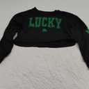 St Patrick's Day Crop Tops for Women Irish Shamrock Graphic Shirt Funny Lucky Clover Long Sleeve T-Shirt Tops, Small