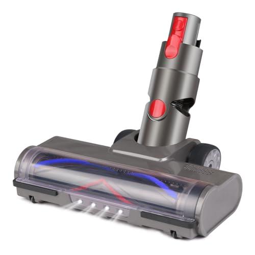 Hardwood Floor Attachment for Dyson V7 V8 V10 V11 V15 Vacuum Cleaners with LED Headlights, V Shape Turbo Bristle Roller Brush Cleaner Head Replacement Parts