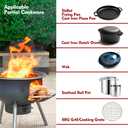Multifunction Wood Burning Stove with Grill Rack,Large Portable Charcoal Grill,Camping Rocket Stove for Outdoor/Backyard Cooking,Chinese Wood Stove,Off Grid Living Supplies