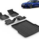 All Weather Car Floor Mats & Cargo Liner Set Fit for BMW i4 eDrive35 / eDrive40 / xDrive40 / M50 2022 2023 2024 2025 Floor Liners Trunk Liner i4 Cargo Mat Accessories Black