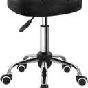 Black Minimalist Swivel Stool with Wheel Perfect for Work SPA Shop Massage Height-Adjustable and Cost-Effective Rolling Stool Chair with Square Seat