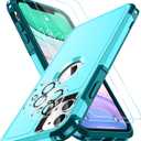 SPIDERCASE Shockproof for iPhone 11 Case,[10 FT Military Grade Drop Protection],with 2 pcs[Tempered Glass Screen Protector+Camera Lens Protector] Heavy Duty Protective Phone Case,Light Blue