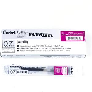 Pentel Refill Ink - For EnerGel Gel Pen, 0.7mm Metal Tip, Medium, Magenta Ink, 12 pack (LR7-V4)
