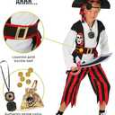 Morph Pirate Costume For Kids - Boys Pirate Outfit - Fun Dress Up Costume For Halloween, Parties, Role Play (3-4 Years, Red)