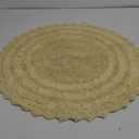 DII Crochet Collection Reversible Bath Mat, Round, 27.5" Diameter, Yellow