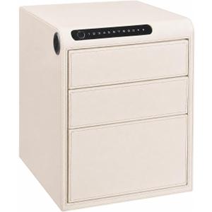 Jewelry Safe with Drawers，Biometric Fingerprint safe, Slide-Away Handgun Safe for Pistols, Leather Wrapped Jewelry Storage Safe, Digital Keypad & Quick-Access Drawer 14" × 16.5"