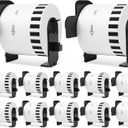 12 Rolls Compatible with Brother DK-22205/DK-2205 (2.4 in x 100 ft) Continuous Shipping Address Labels Replacement Refills QL-800 QL-820 QL-810 QL-1110 QL Label Printer