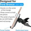 Car Phone Holder for Ford Bronco 2021 2022 2023 2024 2025 and Ford Bronco Raptor 2021-2025 Auto Interior Accessories Best Cell Phones Mount Cellphone Mobile Cradle Charging GPS Navigation Stand