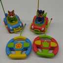 Remote Control Car for Toddlers, 2 Pack RC Cars with Figure Bump & Ejection Play, Kids Cartoon Toys with LED Lights, Music, Volume Control, Christmas Birthday Gift for Boys & Girls