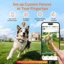 Meowant GPS Wireless Dog Fence, Free App, Custom GPS Fence(82-7000ft),Beep/Vibration/Correction, Early Alert Band, Waterproof LCD Collar, Dogs 10+Lbs, Outdoor, No Remote