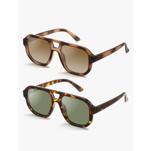livho Trendy Polarized Square Aviator Sunglasses Women Men Square Eyewear Frame, Retro Sun Glasses for Women Men 2025 Shades