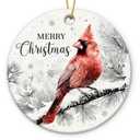 Red Cardinal Christmas Ornament 2025 - Cardinal Gifts for Women Man, Ceramic Bird Ornaments for Christmas Tree Decorations, Cardinals Decor Memorial Gift, Unique Animal Lover Gifts for Friends, Pack Of 7