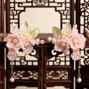 Chinese Hair Clip with Tassel Hanfu Decorative Hair Clips, Chinese Hair Accessories for Women 1 Pair (Pink)