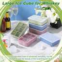 Honeydak 6 Pcs Silicone Square Ice Cube Tray Large Ice Cube Trays for Cocktails with Lid for Whiskey Coffee Drinks