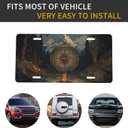 Front License Plate Cover, Nature Mountain Compass Car Decor Accessory Aluminum Metal Rust-Proof US Car Plate Novelty Vanity Tag Cover Decorative with 4 Holes for Men Women 6 * 12 in