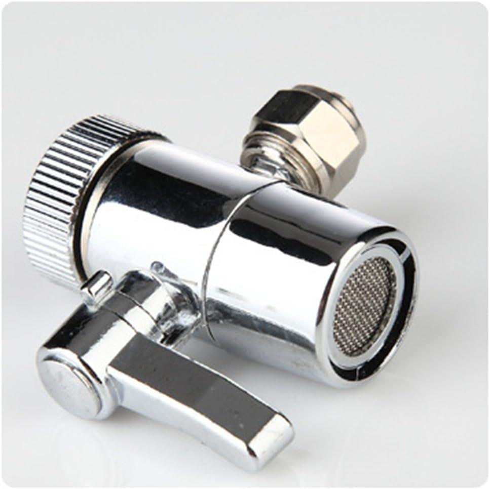 Malida diverter valve for counter top Water Filters Faucet Adapter, 1/2 inch female thread with push on 1/4 inch tubing.