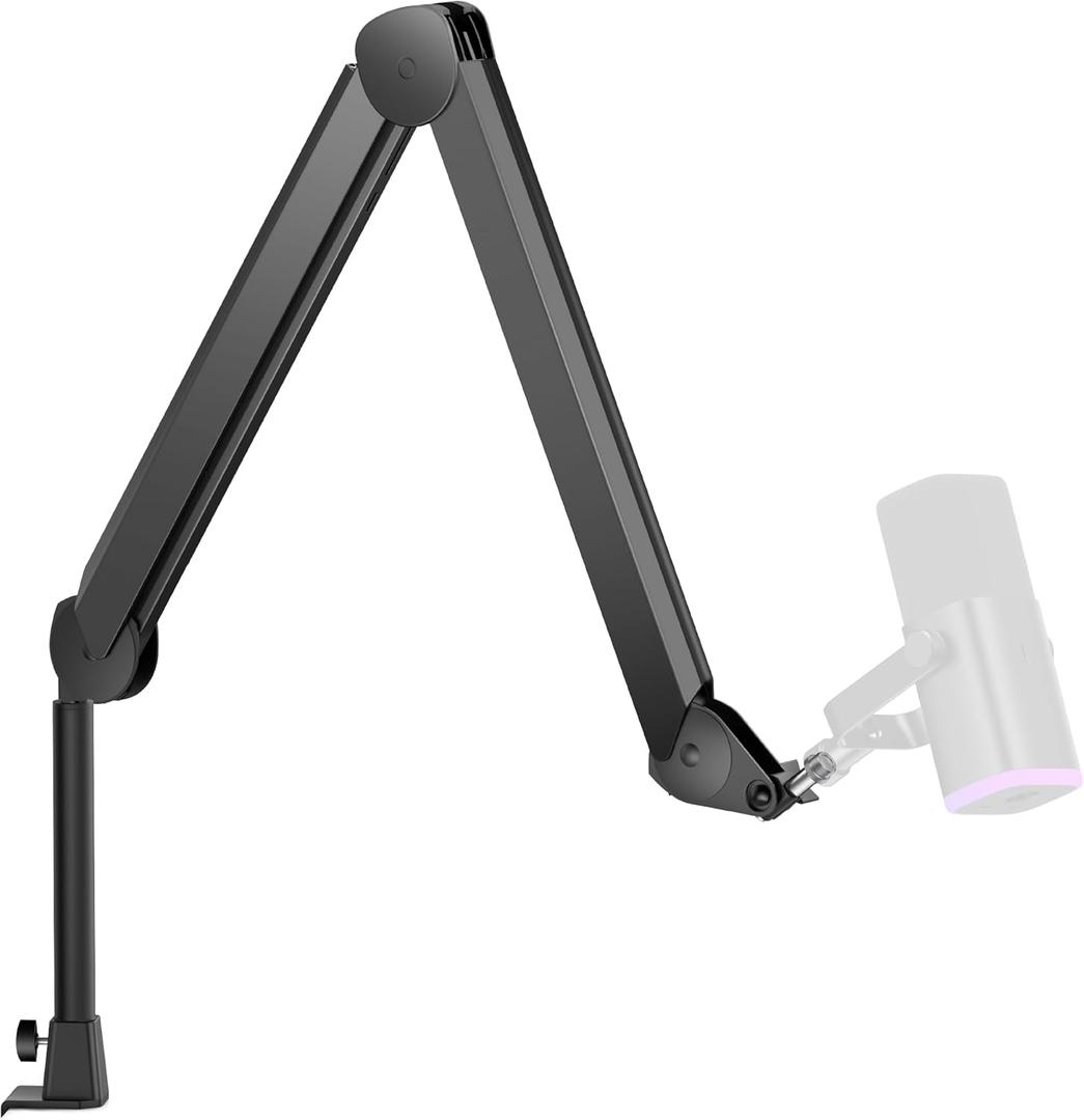 InnoGear Mic Boom Arm, Microphone Stand with Cable Management Channels Height Riser for Blue Yeti FIFINE AM8 K669B HyperX QuadCast S SoloCast AT2020 Shure SM7B MV7 and Other Mics (Black)