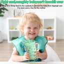 Baby Straw Cups for Toddlers 1-3 with Silicone Straw and Handle, 8oz Spill Proof and Heat Proof,BPA Free Dishwasher Safe Mini Stanley Style Cup with Cartoon Stickers for Kids (Mint green)