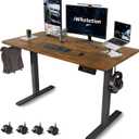 Whole Piece Standing Desk with Wheels Adjustable Height- Mobile Stand up Desk with Lockable Casters, Portable Sit Stand Desks Electric for Home & Office Workstation (47.2, Rustic Brown)