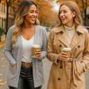 Tralilbee Women's Cardigans with Pockets Long Sleeve Casual Open Front Cardigan Sweaters for Women S-XL (Gray, M)