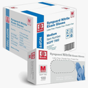 Basic Medical Blue Nitrile Exam Gloves, Latex-Free & Powder-Free Food-Safe House Cleaning Disposable Glove (1000 Pcs), M