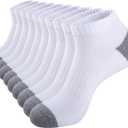 Eallco 10 Pairs Mens Ankle Socks Low Cut Socks for Men Athletic Socks Breathable Cushioned, One Size