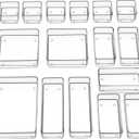 SMARTAKE 16-Piece Drawer Organizer with Non-Slip Silicone Pads, 5-Size Desk Storage Tray for Makeup, Jewelries, Utensils in Bedroom Dresser, Office and Kitchen, Clear (Medium)