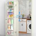VyGrow 12.3" W Narrow Over the Door Pantry Organizer, 8-Tier Over the Door Organizer with Adjustable Basket, Pantry Door Organization for Pantry Kitchen Storage Room Spice Rack, White
