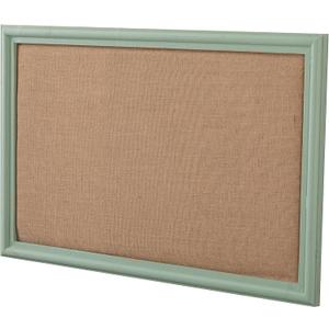 SOFE Linen Decorative Bulletin Board, Green Wood Framed 23" X 36" Office Fabric Board Organizer Wall, Pin Board for Picture Photo, Display Board for School, Home, Vision Board