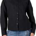 The Drop Women's Avila Classic Linen Button Down (X-Large, Black)