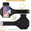 Running Armband with Earphone Bag Cell Phone Armband for iPhone 17 16 15 Pro 14 Plus 13 11 XR, Galaxy S24/S10 Water Resistant Sports Phone Holder Case & Zipper Slot Car Key Holder for 6.9 inch Phone, M: Medium Arm
