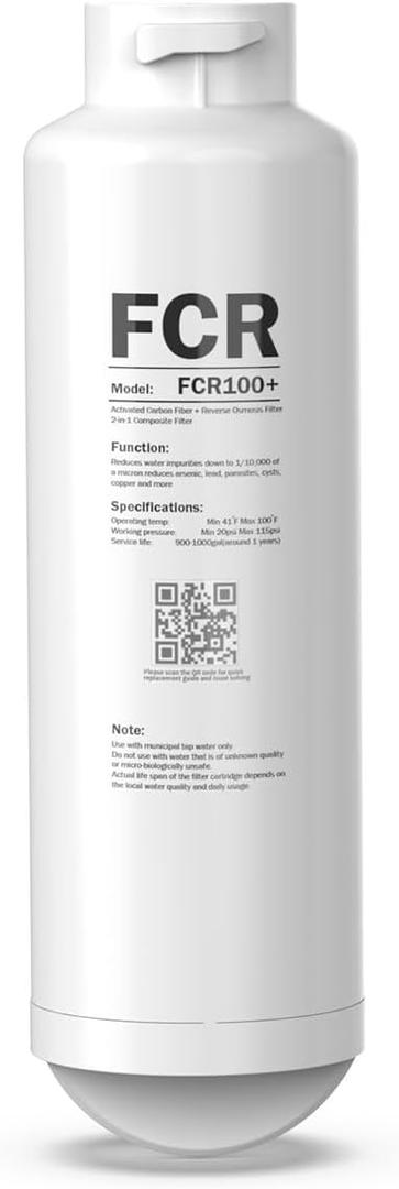 Frizzlife FCR100+ Replacement RO Membrane Filter Cartridge For WB99 Countertop Reverse Osmosis Water Filter System