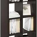 Furinno Cubicle Open Back Decorative Cube Storage Organizer, 8-Cube, Dark Oak