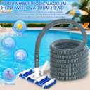 Innconee 4 Pcs Swimming Pool Cleaning Kit Including Pool Vacuum Head with 1-1/2" x 30 ft Hoses Flexible Head with Bristles Wheel and Pole 14 '' Cleaning Brush for Inground Above Ground Cleaner