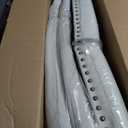 COLAMY Upholstered Parsons Dining Chairs Set of 2, Fabric Dining Room Kitchen Side Chair with Nailhead Trim and Wood Legs - Beige