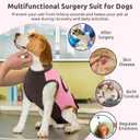 Queenmore Large Recovery Suit for Dogs, Dog Recovery Suit, Pink,XL Breathable Dog E-Collar & Cone Alternative Surgical Suit, Soft Pet Surgical Suit Female and Male